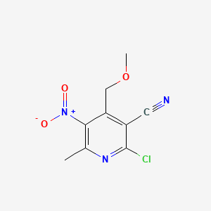molecular formula C9H8ClN3O3 B1617416 Nicotinonitrile, 2-chloro-4-(methoxymethyl)-6-methyl-5-nitro- CAS No. 719-48-2