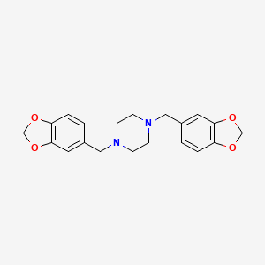 molecular formula C20H22N2O4 B1617526 1,4-Bis(1,3-benzodioxol-5-ylmethyl)piperazine CAS No. 55436-41-4
