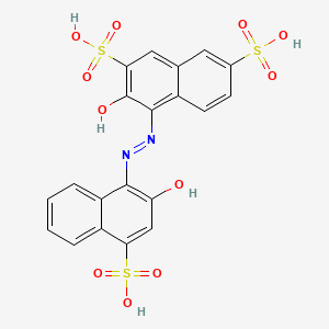 molecular formula C20H14N2O11S3 B1617592 2,7-Naphthalenedisulfonic acid, 3-hydroxy-4-((2-hydroxy-4-sulfo-1-naphthalenyl)azo)- CAS No. 29120-26-1