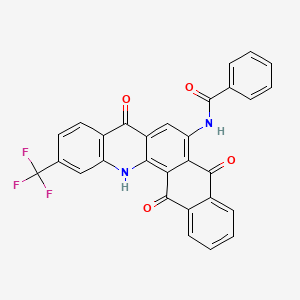 molecular formula C29H15F3N2O4 B1617680 Benzamide, N-[5,8,13,14-tetrahydro-5,8,14-trioxo-11-(trifluoromethyl)naphth[2,3-c]acridin-6-yl]- CAS No. 6219-97-2