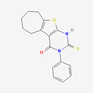 2-Mercapto-3-phenyl-3,5,6,7,8,9-hexahydro-10-thia-1,3-diaza-benzo[a]azulen-4-one