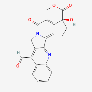1H-Pyrano(3',4':6,7)indolizino(1,2-b)quinoline-11-carboxaldehyde, 4-ethyl-3,4,12,14-tetrahydro-4-hydroxy-3,14-dioxo-, (S)-
