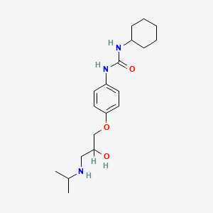 molecular formula C19H31N3O3 B1617790 N-Cyclohexyl-N'-(4-(2-hydroxy-3-((1-methylethyl)amino)propoxy)phenyl)urea CAS No. 38649-70-6