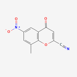 4H-1-Benzopyran-2-carbonitrile, 8-methyl-6-nitro-4-oxo-