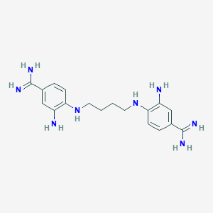 molecular formula C18H26N8 B161781 4,4'-(1,4-Butanediyldiimino)bis-(3-aminobenzenecarboximidamide) CAS No. 125880-86-6
