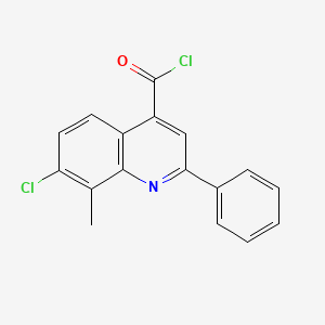 molecular formula C17H11Cl2NO B1617817 7-Chloro-8-methyl-2-phenylquinoline-4-carbonyl chloride CAS No. 6338-22-3
