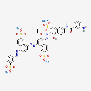 Tetrasodium 5-((6-((3-aminobenzoyl)amino)-1-hydroxy-3-sulphonato-2-naphthyl)azo)-6-ethoxy-8-((7-sulphonato-4-((3-sulphonatophenyl)azo)naphthyl)azo)naphthalene-2-sulphonate