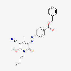 Benzyl 4-[(1-butyl-5-cyano-1,6-dihydro-2-hydroxy-4-methyl-6-oxopyridin-3-YL)azo]benzoate
