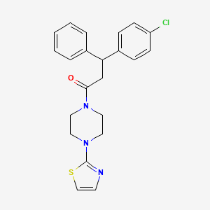 molecular formula C22H22ClN3OS B1617970 beta-(p-Chlorophenyl)phenethyl 4-(2-thiazolyl)piperazinyl ketone CAS No. 23920-57-2
