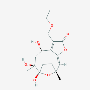 molecular formula C17H24O7 B161804 (1R,2E,8S,10R,11S)-6-(Ethoxymethyl)-8,10,11-trihydroxy-1,10-dimethyl-4,14-dioxatricyclo[9.2.1.03,7]tetradeca-2,6-dien-5-one CAS No. 202522-40-5