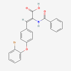 (2Z)-2-(Benzoylamino)-3-[4-(2-bromophenoxy)phenyl]-2-propenoic acid