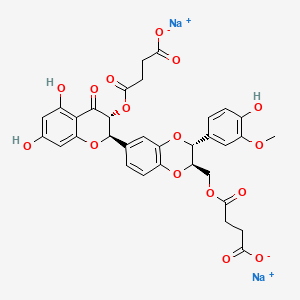 molecular formula C33H30NaO16 B1618391 Silybin sodium hemisuccinate CAS No. 55254-34-7