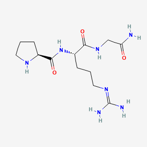 molecular formula C13H25N7O3 B1618420 Prolyl-arginyl-glycinamide CAS No. 47307-27-7