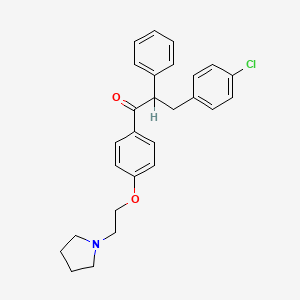 3-(p-Chlorophenyl)-2-phenyl-4'-(2-(1-pyrrolidinyl)ethoxy)propiophenone