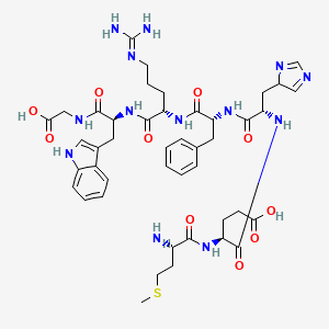 (4S)-4-[[(2S)-2-amino-4-methylsulfanylbutanoyl]amino]-5-[[(2S)-1-[[(2R)-1-[[(2S)-1-[[(2S)-1-(carboxymethylamino)-3-(1H-indol-3-yl)-1-oxopropan-2-yl]amino]-5-(diaminomethylideneamino)-1-oxopentan-2-yl]amino]-1-oxo-3-phenylpropan-2-yl]amino]-3-(4H-imidazol-4-yl)-1-oxopropan-2-yl]amino]-5-oxopentanoic acid
