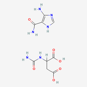 molecular formula C9H14N6O6 B1618564 5-Amino-4-imidazolecarboxamide ureidosuccinate CAS No. 34879-33-9