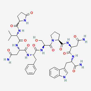 molecular formula C46H60N12O12 B1618597 Cockroach Myoactive Peptide I CAS No. 93208-51-6