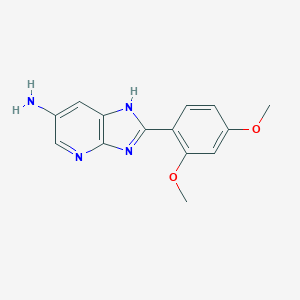 molecular formula C14H14N4O2 B161861 2-(2,4-Dimethoxyphenyl)-1H-imidazo[4,5-b]pyridine-6-amine CAS No. 127356-43-8