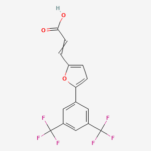 3-[5-[3,5-Bis(trifluoromethyl)phenyl]furan-2-yl]prop-2-enoic acid