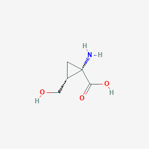molecular formula C5H9NO3 B161867 (1S,2R)-1-amino-2-(hydroxymethyl)cyclopropane-1-carboxylic acid CAS No. 125876-15-5