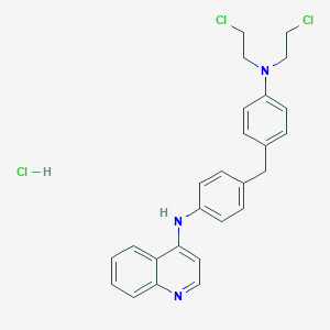 molecular formula C26H26Cl3N3 B161886 N-(4-((4-(Bis(2-chloroethyl)amino)phenyl)methyl)phenyl)-4-quinolinamine monohydrochloride CAS No. 133041-54-0