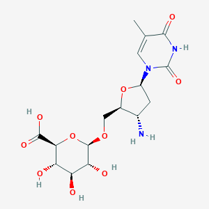 molecular formula C16H23N3O10 B161891 3'Amino-3'-deoxy-5'-glucopyranuronosylthymidine CAS No. 133632-85-6