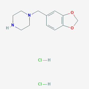 molecular formula C12H17ClN2O2 B161895 1-(1,3-Benzodioxol-5-ylmethyl)piperazine dihydrochloride CAS No. 38063-96-6