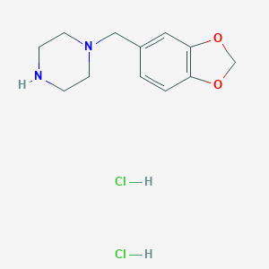 molecular formula C12H18Cl2N2O2 B161895 1-(1,3-Benzodioxol-5-ylmethyl)piperazine dihydrochloride CAS No. 38063-96-6