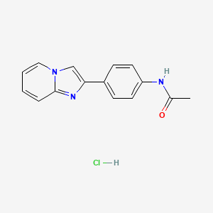 molecular formula C15H14ClN3O B1618951 Imidazo(1,2-a)pyridine, 2-(p-acetamidophenyl)-, hydrochloride CAS No. 3173-95-3