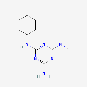 molecular formula C11H20N6 B1618957 s-Triazine, 2-amino-4-(cyclohexylamino)-6-(dimethylamino)- CAS No. 30253-49-7