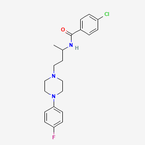 molecular formula C21H25ClFN3O B1619013 p-Chloro-N-(3-(4-(p-fluorophenyl)-1-piperazinyl)-1-methylpropyl)benzamide CAS No. 27338-62-1