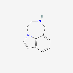 molecular formula C11H12N2 B1619058 Pyrrolo(3,2,1-jk)(1,4)benzodiazepine, 1,2,3,4-tetrahydro- CAS No. 27158-93-6