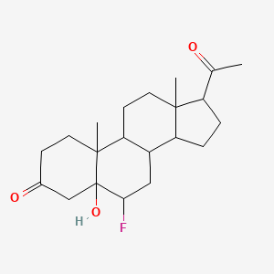 molecular formula C21H31FO3 B1619141 17-acetyl-6-fluoro-5-hydroxy-10,13-dimethyl-2,4,6,7,8,9,11,12,14,15,16,17-dodecahydro-1H-cyclopenta[a]phenanthren-3-one CAS No. 4660-45-1