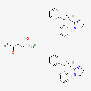 molecular formula C40H42N4O4 B1619183 butanedioic acid;2-(2,2-diphenylcyclopropyl)-4,5-dihydro-1H-imidazole CAS No. 57625-97-5