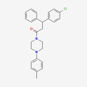 molecular formula C26H27ClN2O B1619195 beta-(p-Chlorophenyl)phenethyl 4-(p-tolyl)piperazinyl ketone CAS No. 23904-72-5