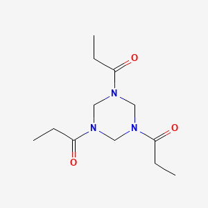 molecular formula C12H21N3O3 B1619200 Hexahydro-1,3,5-tripropionyl-S-triazine CAS No. 30805-19-7