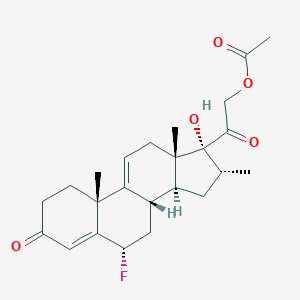 molecular formula C24H31FO5 B161927 [2-[(6S,8S,10R,13S,14S,16R,17R)-6-fluoro-17-hydroxy-10,13,16-trimethyl-3-oxo-2,6,7,8,12,14,15,16-octahydro-1H-cyclopenta[a]phenanthren-17-yl]-2-oxoethyl] acetate CAS No. 1881-07-8