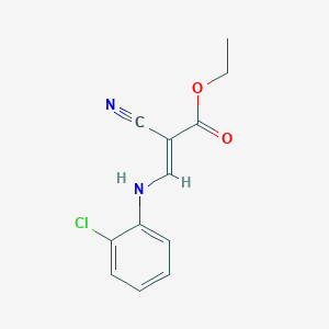 molecular formula C12H11ClN2O2 B1619279 Ethyl 3-(2-chloroanilino)-2-cyanoacrylate CAS No. 64317-75-5