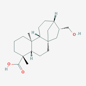 molecular formula C20H32O3 B161928 (1S,4S,5R,9S,10R,13S,14R)-14-(Hydroxymethyl)-5,9-dimethyltetracyclo[11.2.1.01,10.04,9]hexadecane-5-carboxylic acid CAS No. 52645-97-3