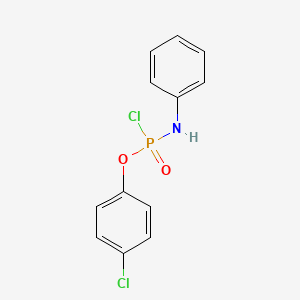 molecular formula C12H10Cl2NO2P B1619294 N-[chloro-(4-chlorophenoxy)phosphoryl]aniline CAS No. 69497-44-5
