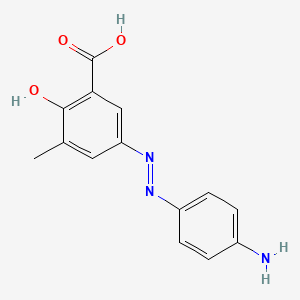 molecular formula C14H13N3O3 B1619410 5-((4-Aminophenyl)azo)-3-methylsalicylic acid CAS No. 65072-59-5