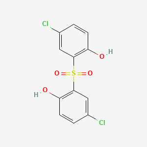molecular formula C12H8Cl2O4S B1619426 4-Chloro-2-[(5-chloro-2-hydroxyphenyl)sulfonyl]phenol CAS No. 3636-29-1