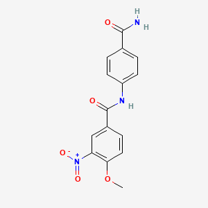 molecular formula C15H13N3O5 B1619431 N-(4-(Aminocarbonyl)phenyl)-4-methoxy-3-nitrobenzamide CAS No. 93839-20-4