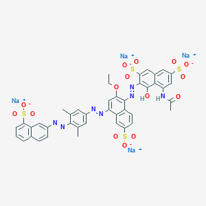 Tetrasodium 5-(acetylamino)-3-((4-((3,5-dimethyl-4-((8-sulphonato-2-naphthyl)azo)phenyl)azo)-2-ethoxy-6-sulphonato-1-naphthyl)azo)-4-hydroxynaphthalene-2,7-disulphonate