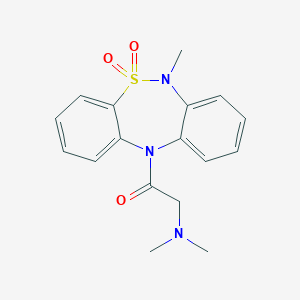 molecular formula C17H19N3O3S B161947 6-Methyl-6,11-dihydro-11-((N,N-dimethylamino)acetyl)dibenzo(c,f)-(1,2,5)-thiadiazepine 5,5-dioxide CAS No. 128377-70-8