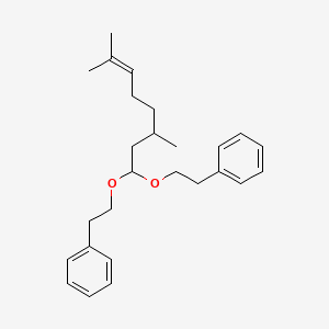 molecular formula C26H36O2 B1619473 1,1'-((3,7-Dimethyl-6-octen-1-ylidene)bis(oxy-2,1-ethanediyl))bis(benzene) CAS No. 68140-52-3