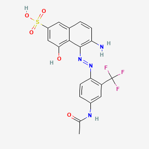 2-Naphthalenesulfonic acid, 5-[[4-(acetylamino)-2-(trifluoromethyl)phenyl]azo]-6-amino-4-hydroxy-