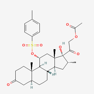 [2-[(5S,8S,9S,10S,11R,13S,14S,16R,17R)-17-hydroxy-10,13,16-trimethyl-11-(4-methylphenyl)sulfonyloxy-3-oxo-2,4,5,6,7,8,9,11,12,14,15,16-dodecahydro-1H-cyclopenta[a]phenanthren-17-yl]-2-oxoethyl] acetate
