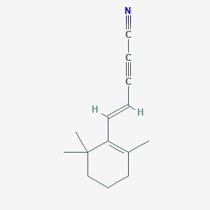 molecular formula C14H17N B016195 (E)-5-(2,6,6-TRIMETHYL-1-CYCLOHEXEN-1-YL)-PENT-4-EN-2-YNENITRILE CAS No. 173214-57-8