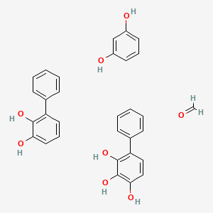 molecular formula C31H28O8 B1619510 benzene-1,3-diol;formaldehyde;3-phenylbenzene-1,2-diol;4-phenylbenzene-1,2,3-triol CAS No. 65876-95-1